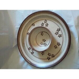 Art Pottery Chip And Dip Dish, Signed
